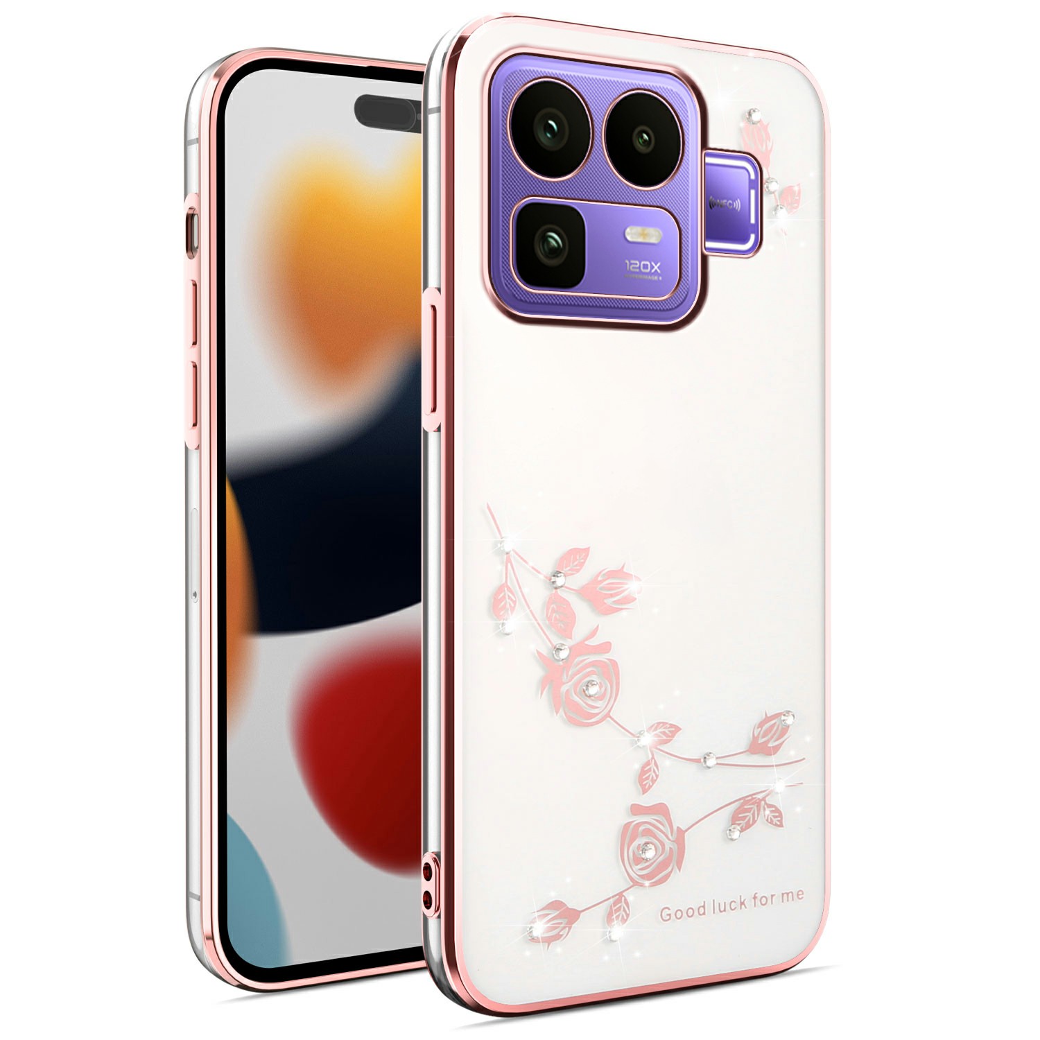 KADEM For Realme Neo8 5G Case Flower Rhinestone Decor TPU Phone Cover - Pink
