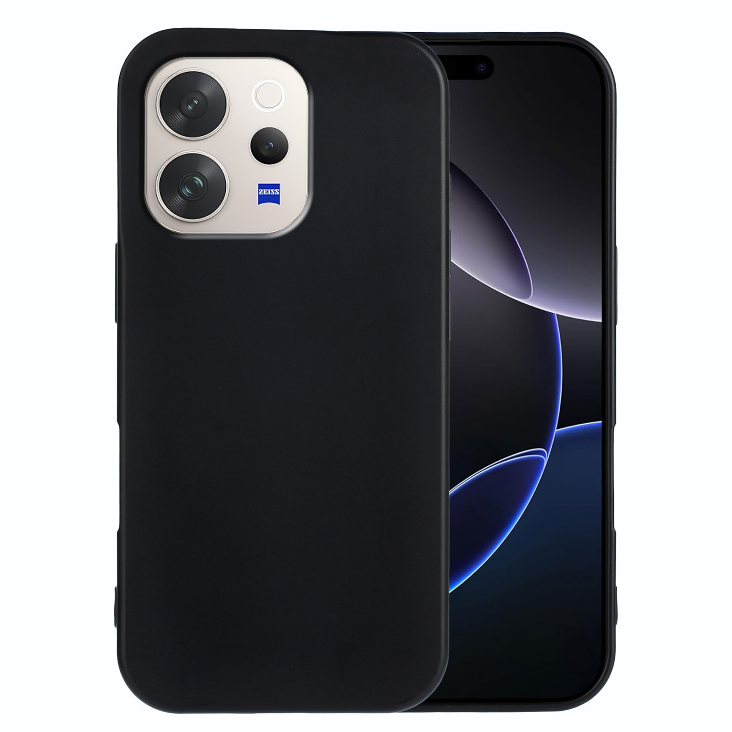 For vivo S50 5G / vivo V70 5G TPU Case Soft Matte Anti-fingerprint Phone Back Cover - Black