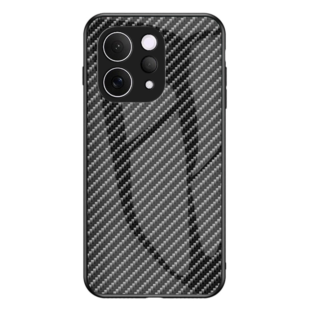 Case for vivo V70 5G  /  S50 5G Tempered Glass Shockproof Phone Cover - Black Fiber