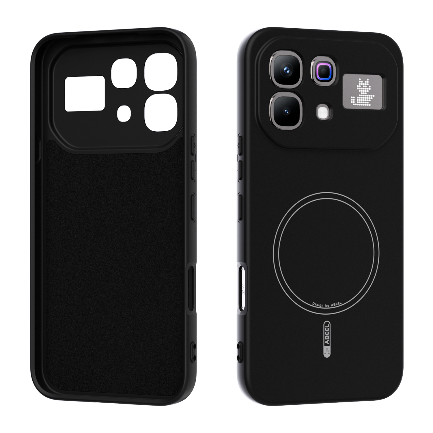 ABEEL For Infinix Note 60 Pro 5G Magnetic Case Skin Touch Liquid Silicone Phone Back Cover - Black