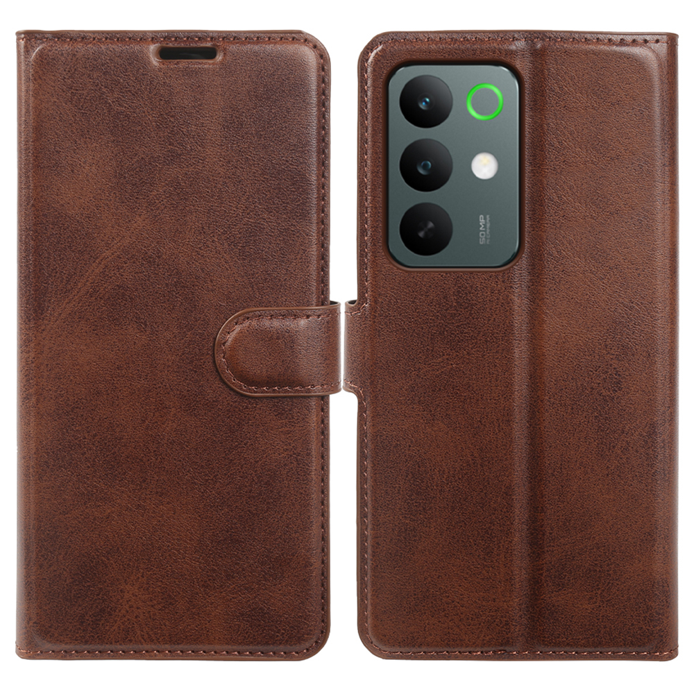 For Realme C85 Pro 4G Case Stand Wallet Calf Texture PU Leather Flip Phone Cover - Brown