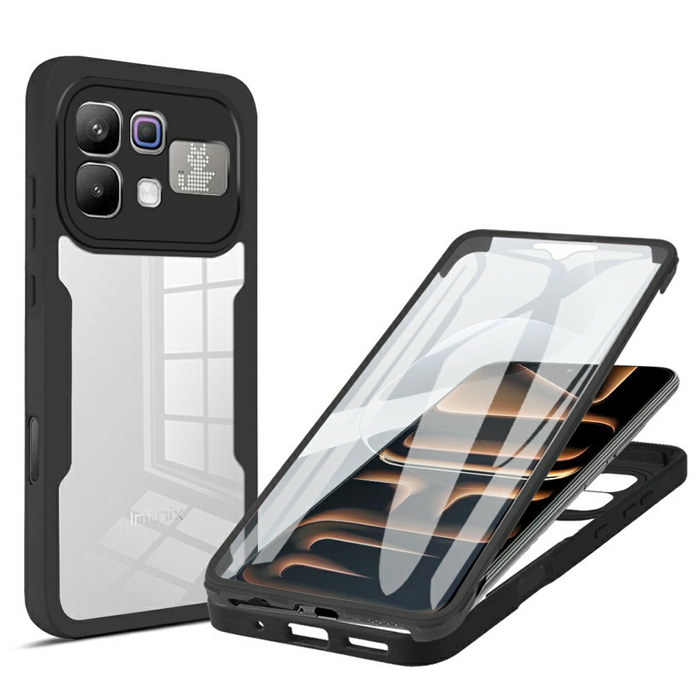 Phone Case for Infinix Note 60 5G  /  Note 60 Pro 5G Acrylic + TPU Clear Phone Cover with PET Screen Film - Black