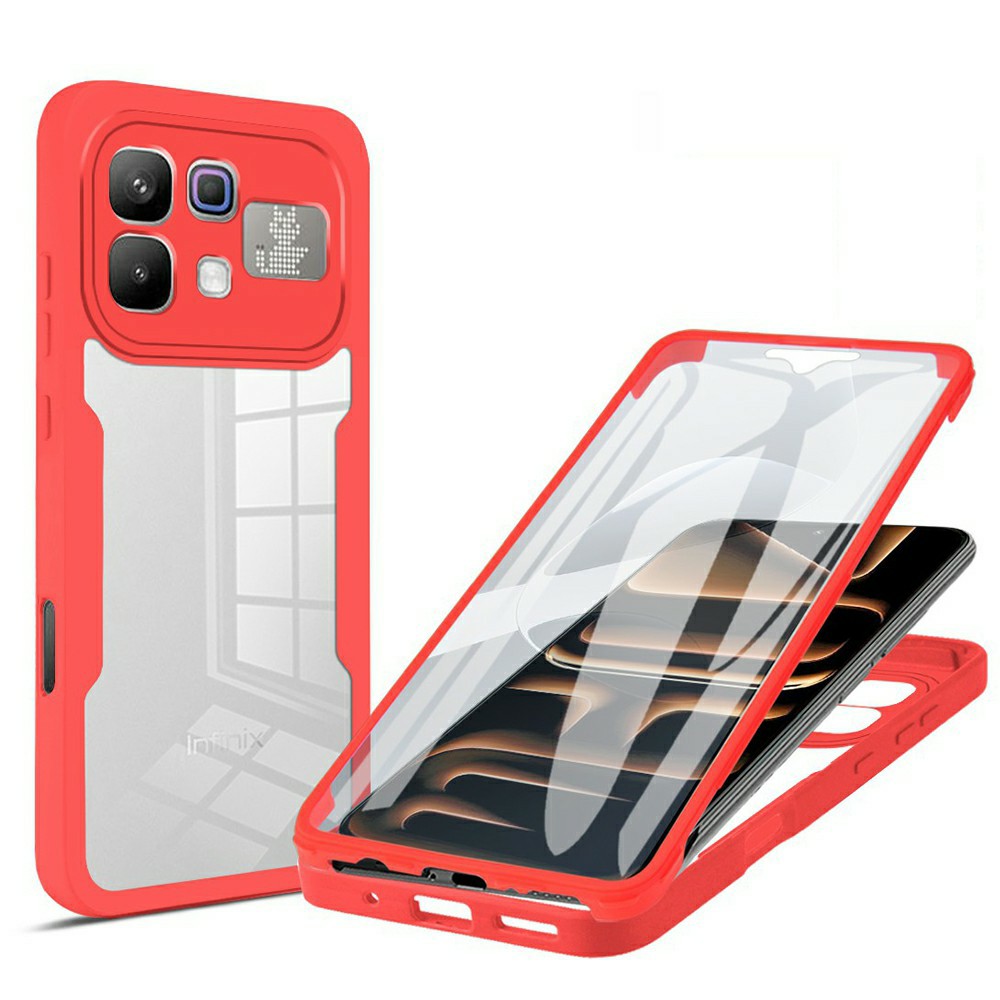 Phone Case for Infinix Note 60 5G  /  Note 60 Pro 5G Acrylic + TPU Clear Phone Cover with PET Screen Film - Red