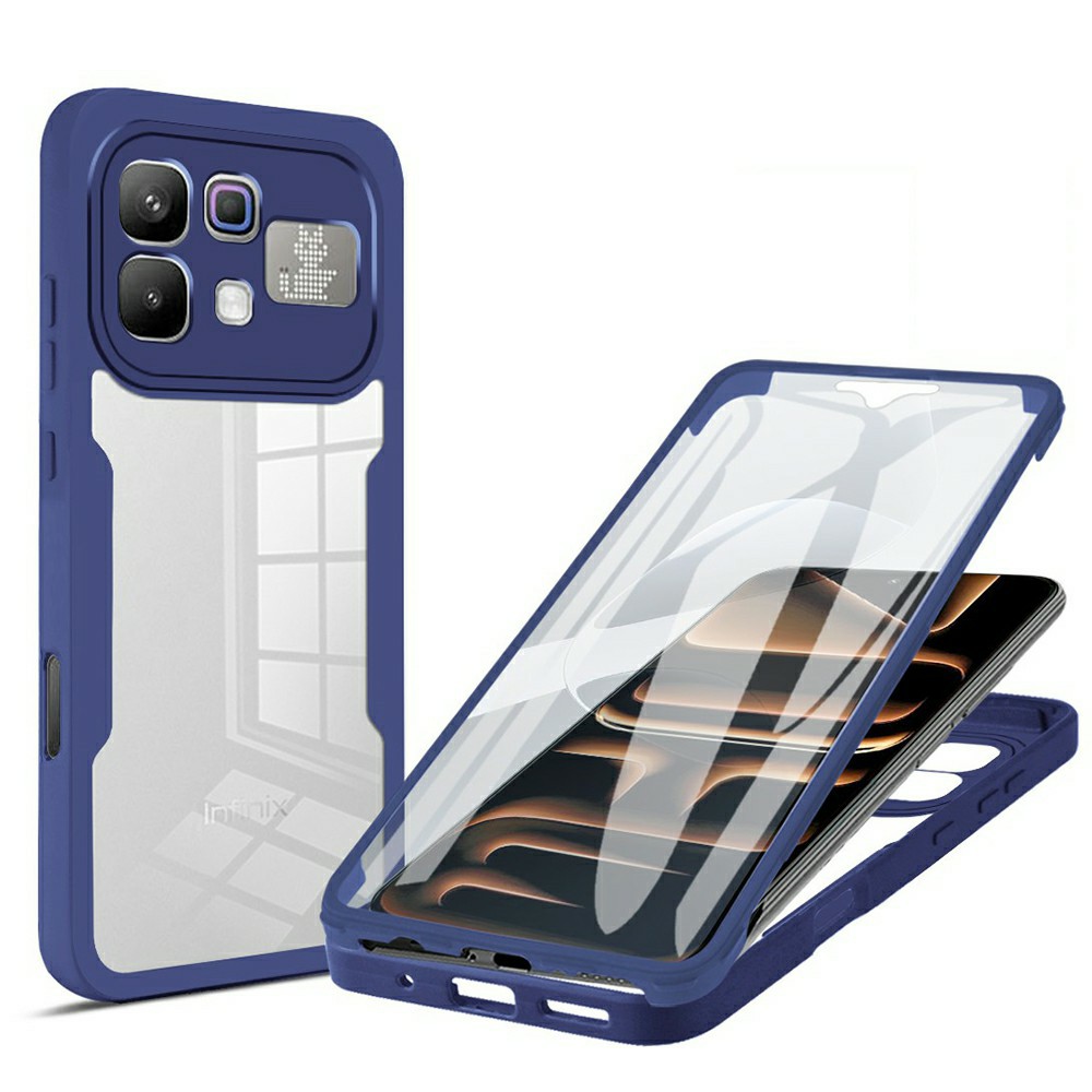 Phone Case for Infinix Note 60 5G  /  Note 60 Pro 5G Acrylic + TPU Clear Phone Cover with PET Screen Film - Blue