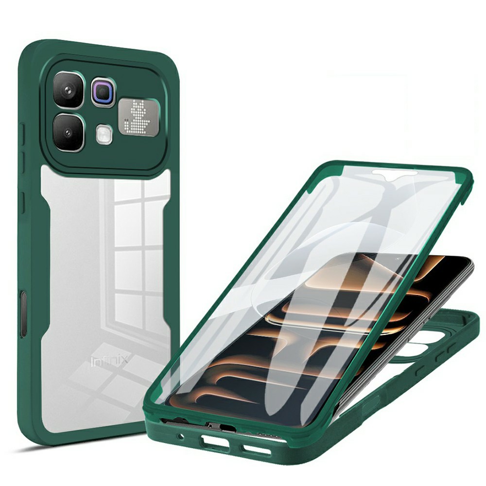 Phone Case for Infinix Note 60 5G  /  Note 60 Pro 5G Acrylic + TPU Clear Phone Cover with PET Screen Film - Green