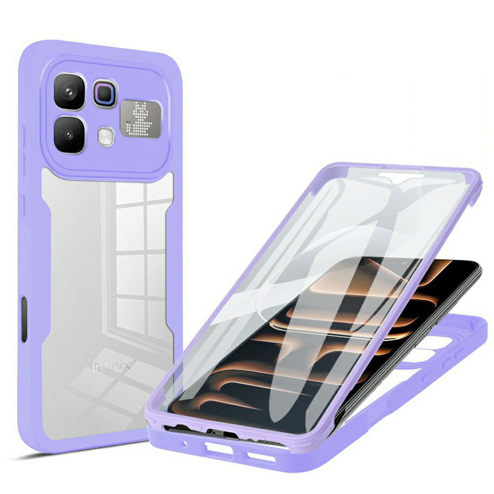 Phone Case for Infinix Note 60 5G  /  Note 60 Pro 5G Acrylic + TPU Clear Phone Cover with PET Screen Film - Purple