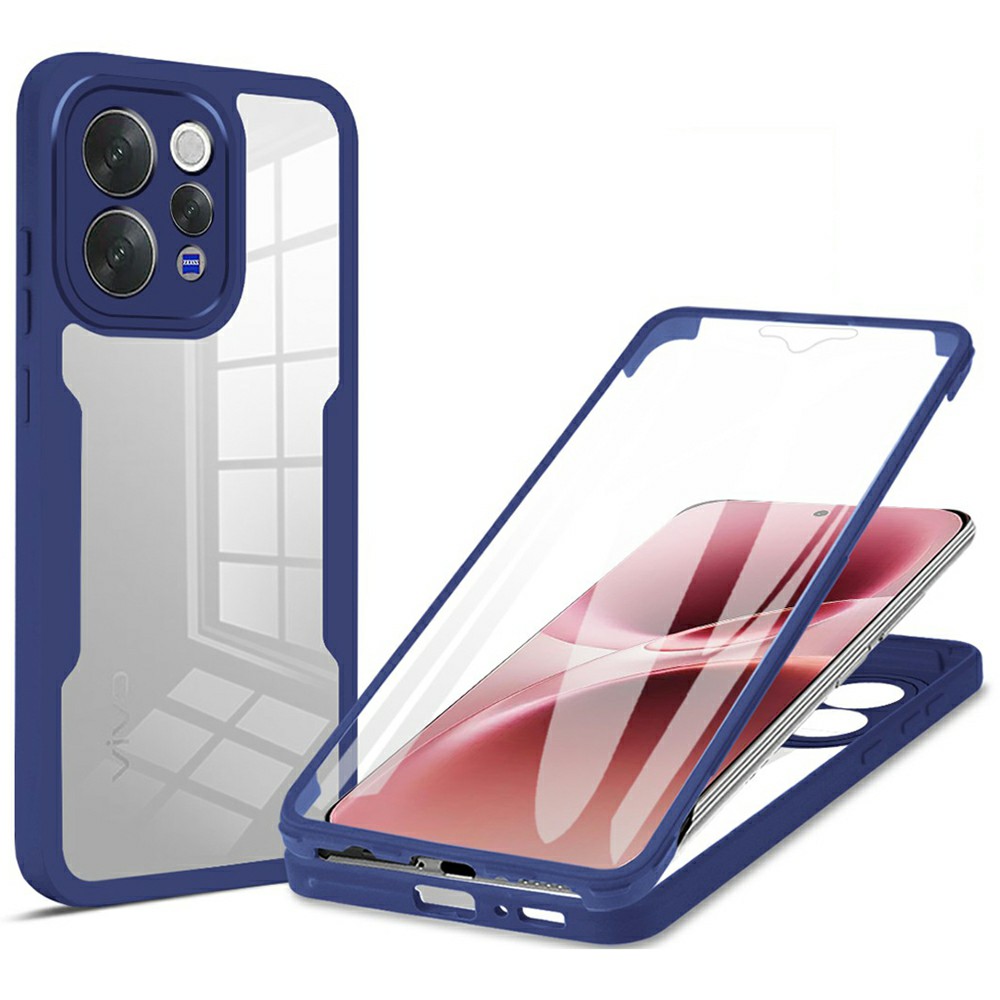 Phone Case for vivo V70 5G  /  S50 5G Acrylic + TPU Clear Phone Cover with PET Screen Film - Blue