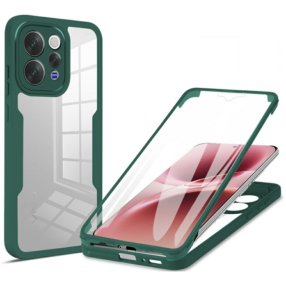 Phone Case for vivo V70 5G  /  S50 5G Acrylic + TPU Clear Phone Cover with PET Screen Film - Green