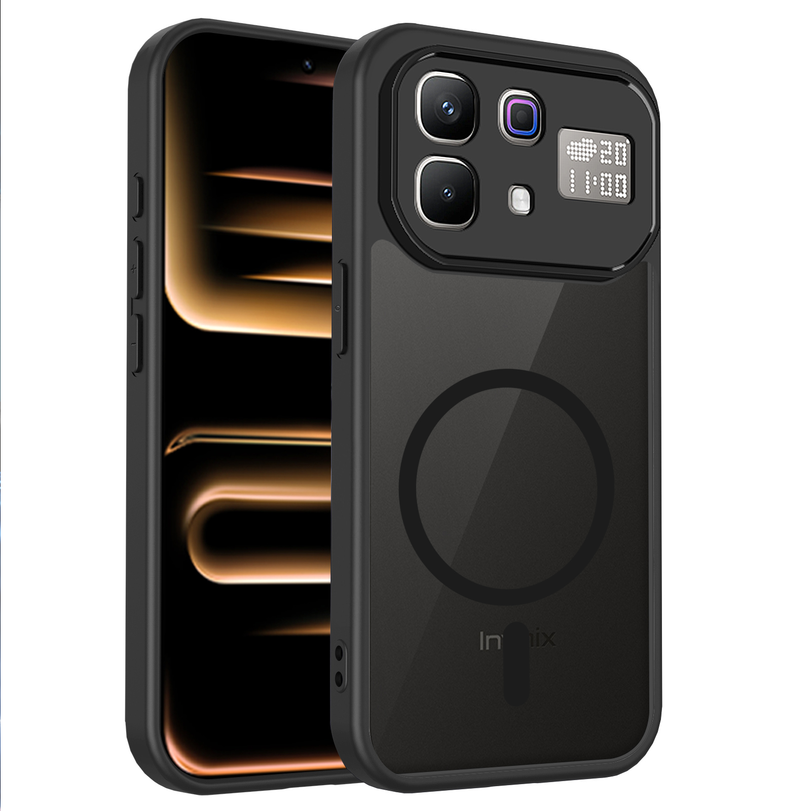 For Infinix Note 60 Pro 5G / Note 60 5G Magnetic Case Skin Touch Matte PC + TPU Anti-Drop Phone Cover - Black
