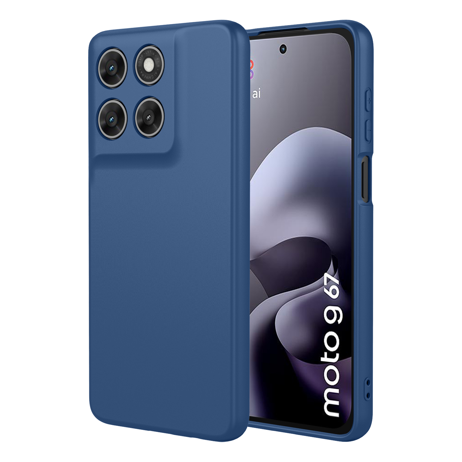 Case for Motorola Moto G67 5G  /  G77 5G Liquid Silicone Feel Soft TPU Protective Phone Cover - Blue