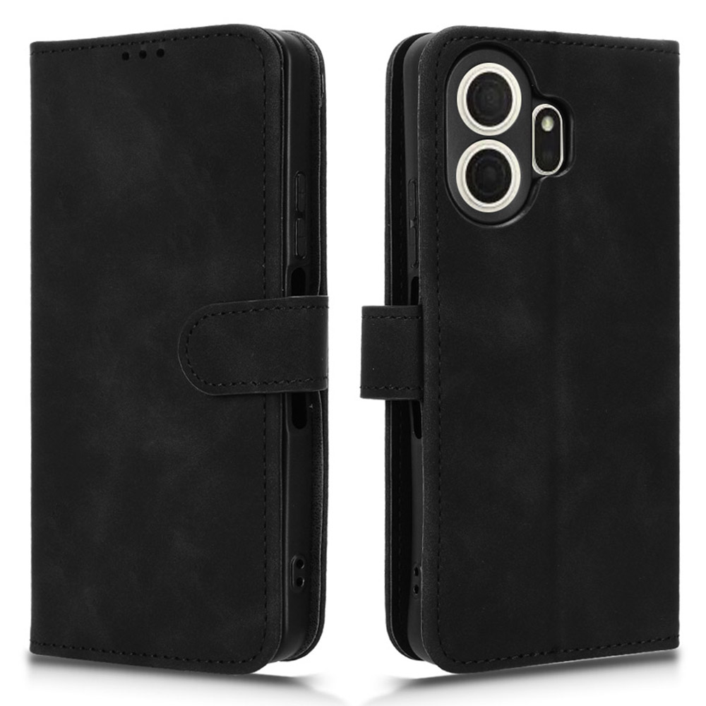For TCL NxtPaper 70 Pro 5G Leather Case Skin Feel Anti Drop Wallet Stand Flip Phone Cover - Black
