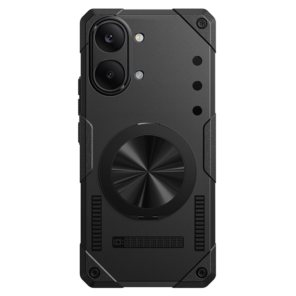 For Xiaomi Redmi Turbo 5 Max 5G Magnetic Case 360° Rotating Ring Kickstand TPU Phone Cover - Black