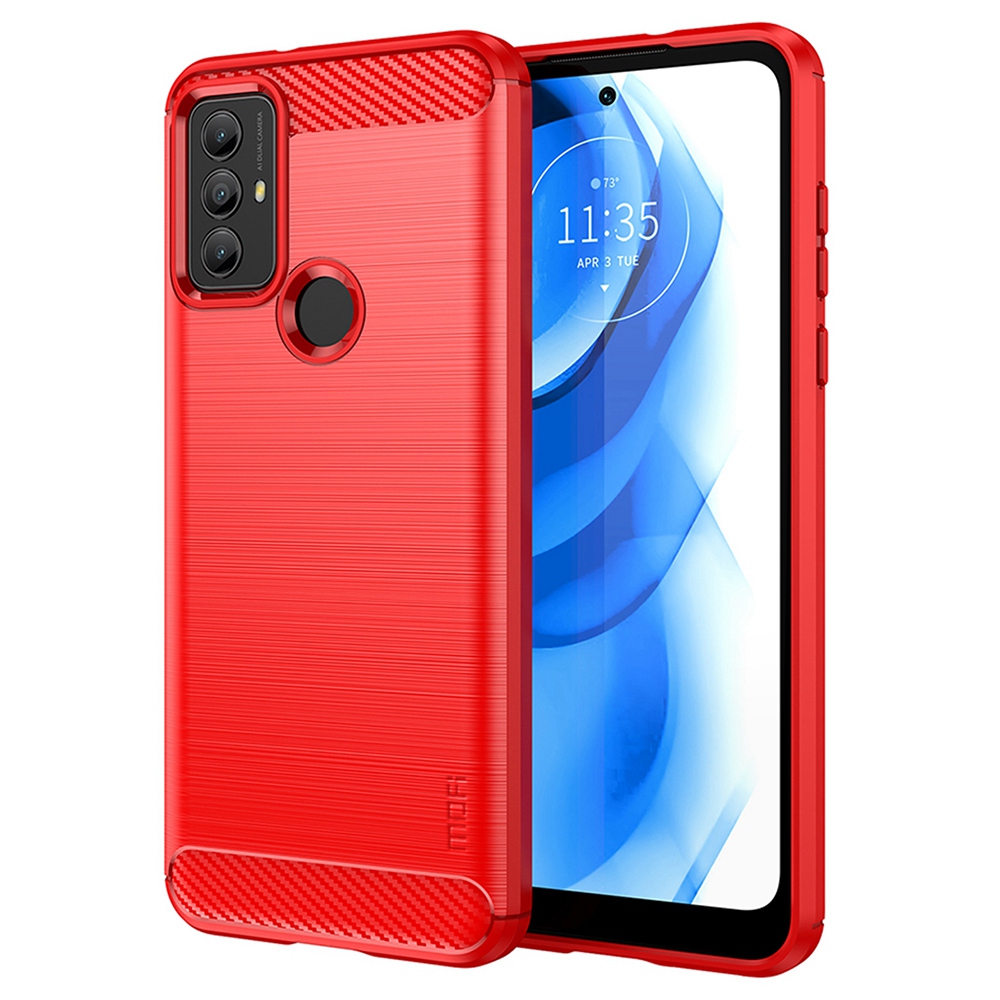 

MOFI JK TPU Series-1 Tpu-hülle Für Motorola Moto G Play (2023), Kohlefasertextur Gebürstete Drop-proof-mobiltelefonabdeckung - Rot, Other Phone Models