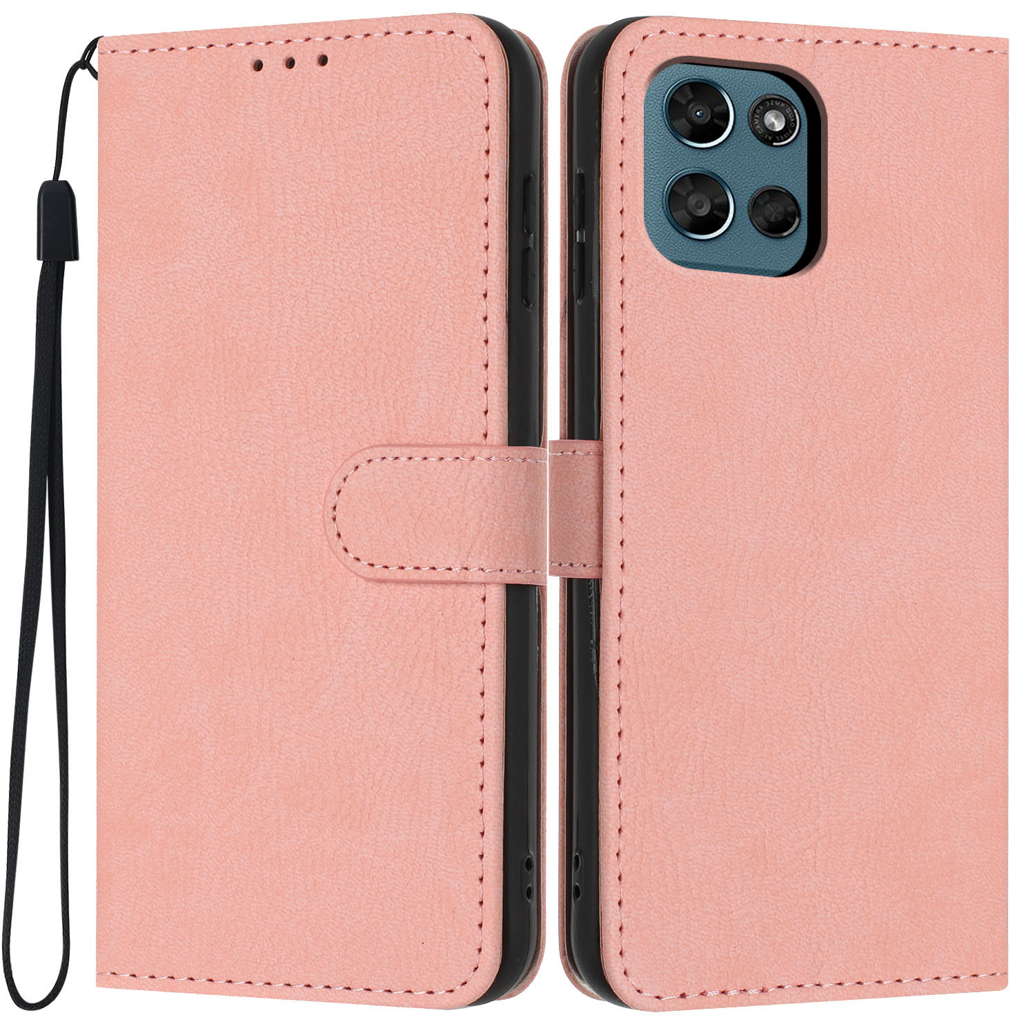 Wallet Case For Motorola Moto G (2026) 5G  /  Moto G Play (2026) 5G  /  Moto G (2025) 5G Litchi Texture Leather Flip Cover with Card Slots and Hand St