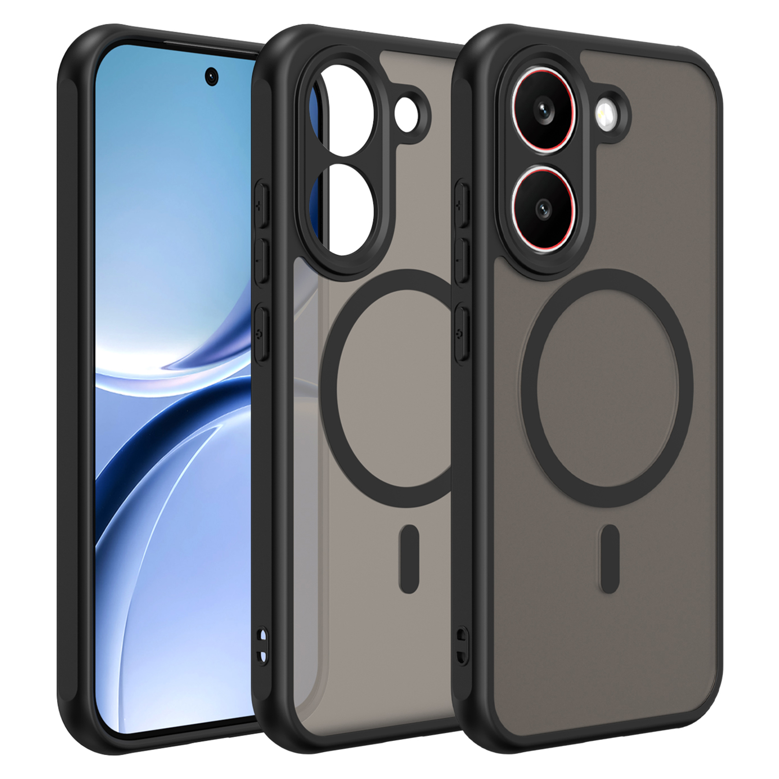 For Xiaomi Poco X8 Pro 5G Magnetic Case Anti Drop PC + TPU Phone Cover - Black