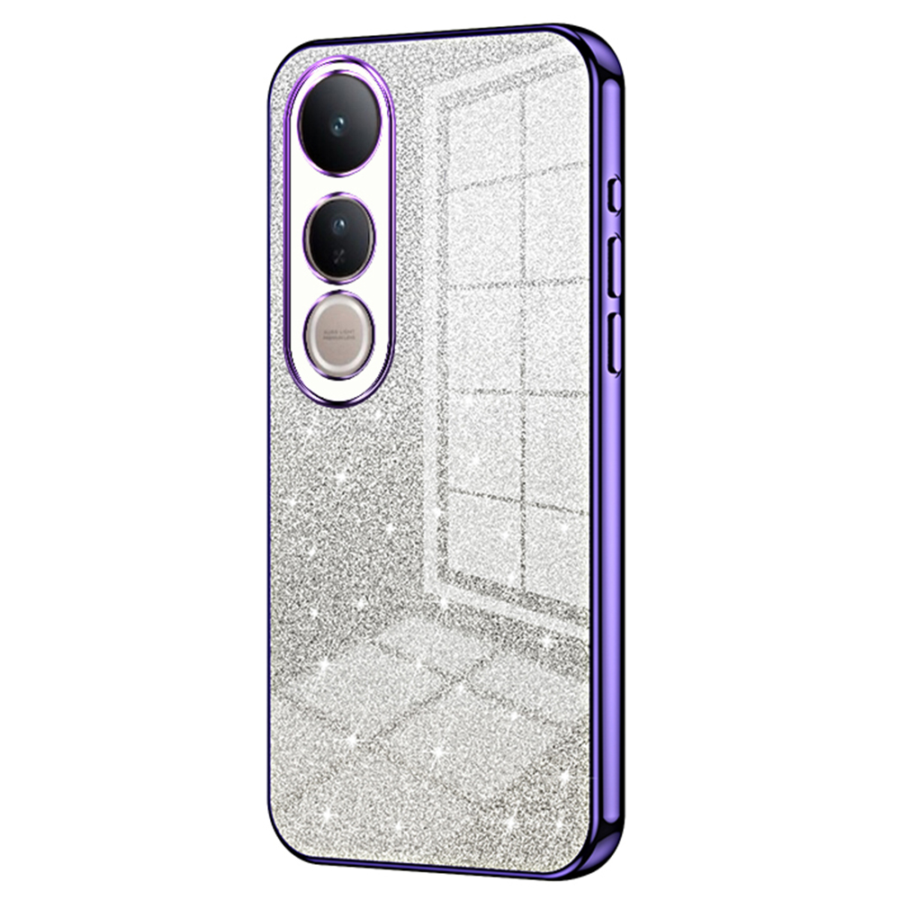 For vivo V50 Lite 5G Case Electroplating Gradient Glitter TPU Phone Cover - Purple