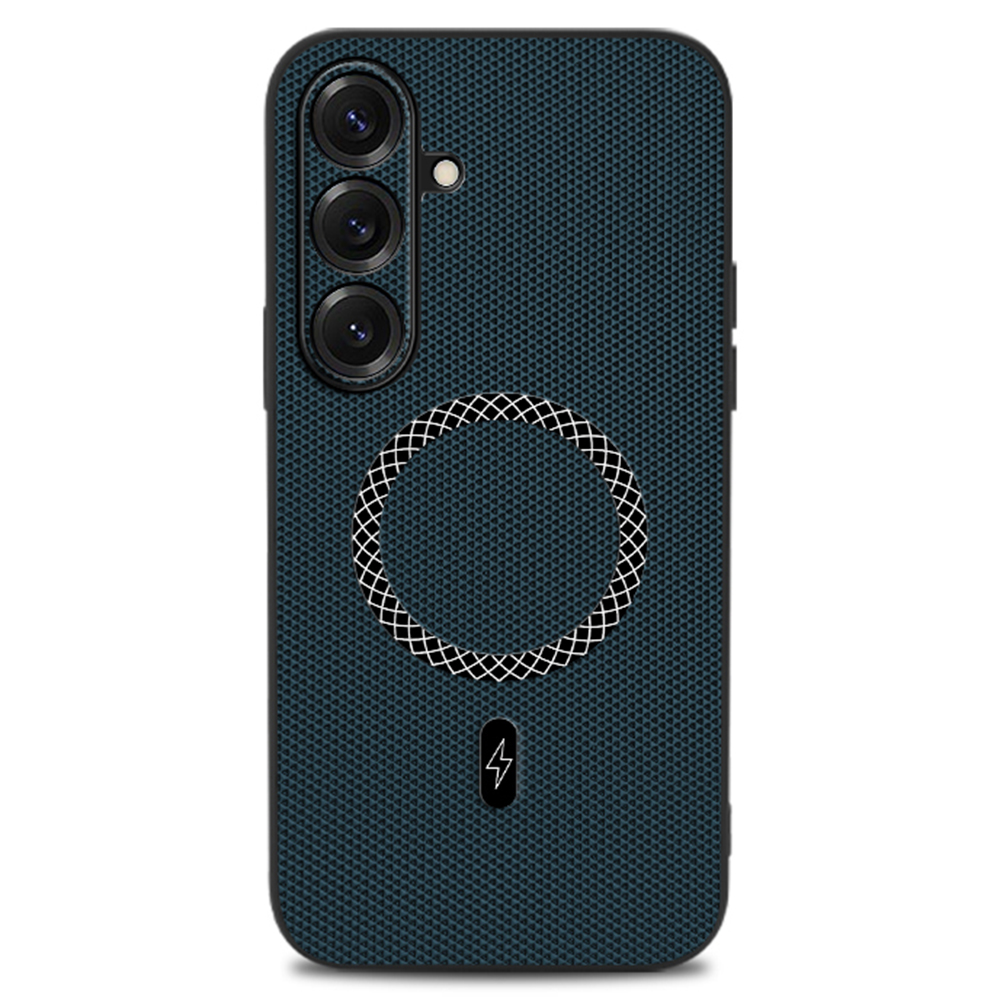 For Samsung Galaxy S26 Case Triangle Texture PU Leather Shockproof Ultra Thin Cover - Blue