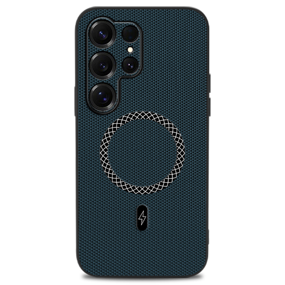For Samsung Galaxy S26 Ultra Case Triangle Texture PU Leather Shockproof Ultra Thin Cover - Blue