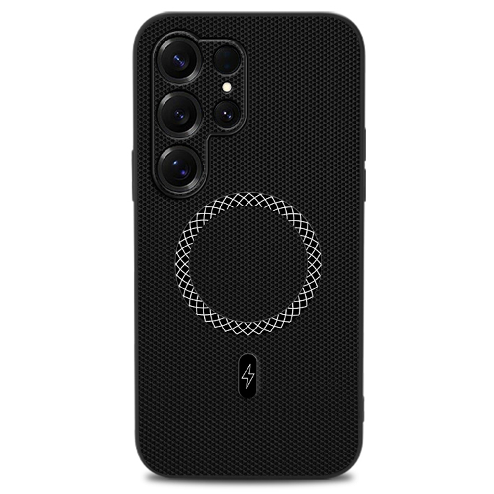 For Samsung Galaxy S26 Ultra Case Triangle Texture PU Leather Shockproof Ultra Thin Cover - Black