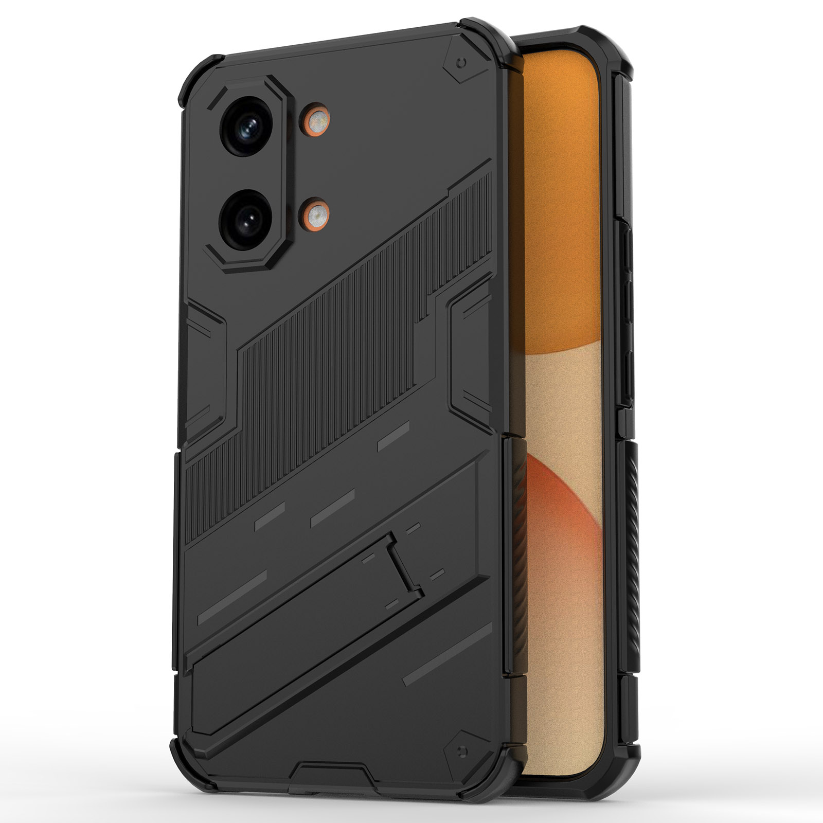 For Xiaomi Poco X8 Pro Max 5G  /  Redmi Turbo 5 Max 5G Case PC + TPU Shockproof Phone Cover with Kickstand - Black