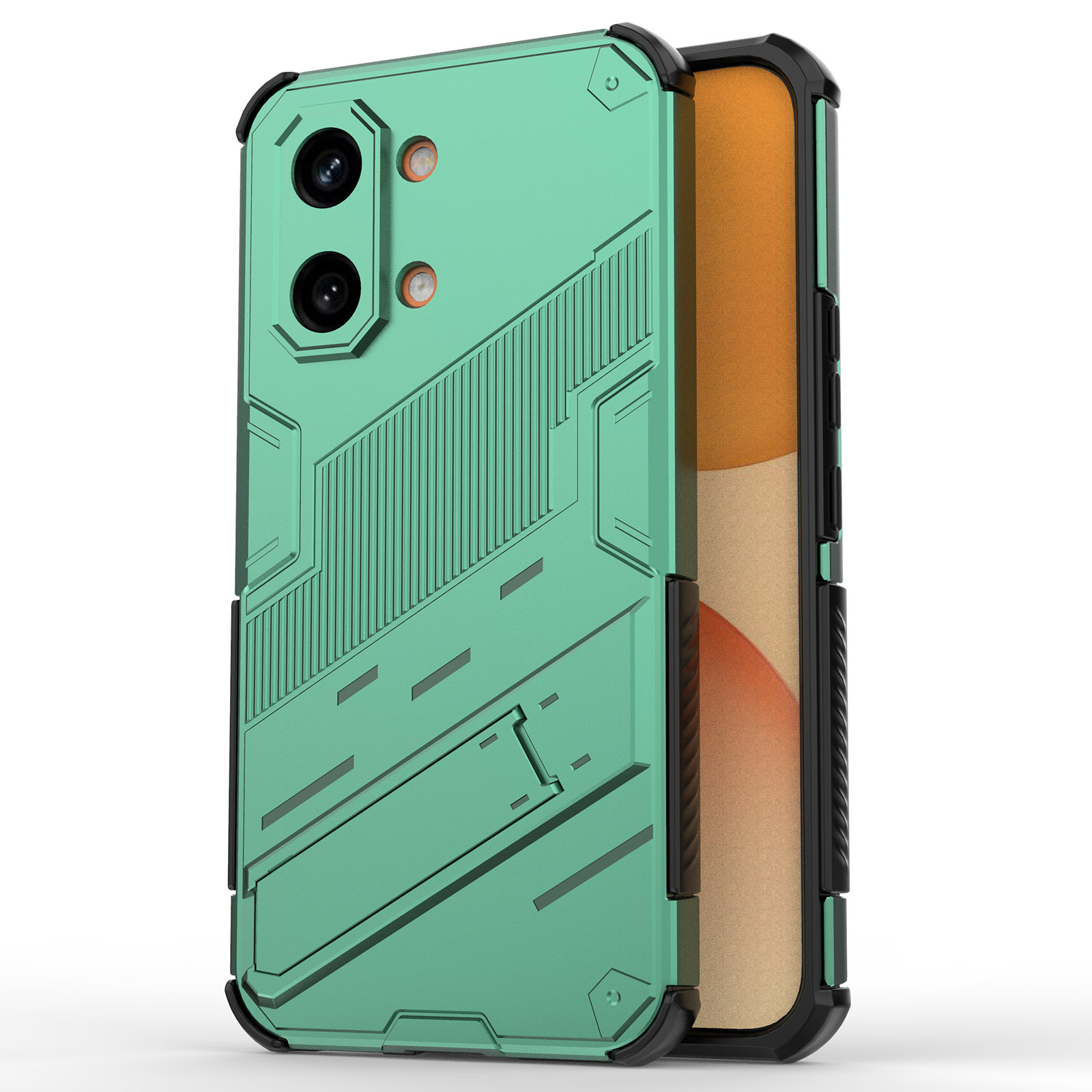 For Xiaomi Poco X8 Pro Max 5G  /  Redmi Turbo 5 Max 5G Case PC + TPU Shockproof Phone Cover with Kickstand - Green