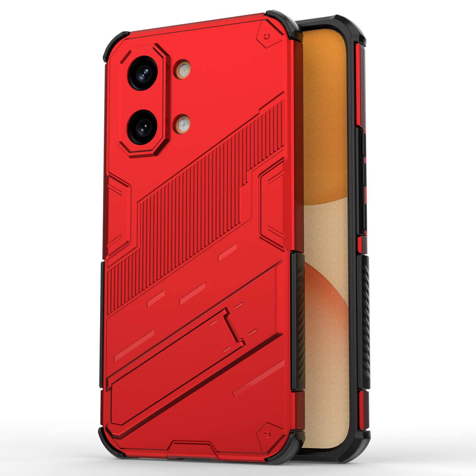 For Xiaomi Poco X8 Pro Max 5G  /  Redmi Turbo 5 Max 5G Case PC + TPU Shockproof Phone Cover with Kickstand - Red