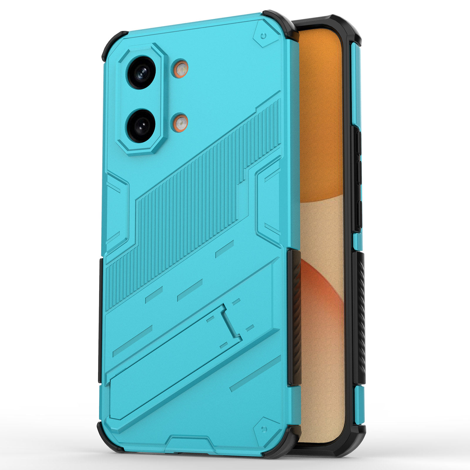 For Xiaomi Poco X8 Pro Max 5G  /  Redmi Turbo 5 Max 5G Case PC + TPU Shockproof Phone Cover with Kickstand - Baby Blue