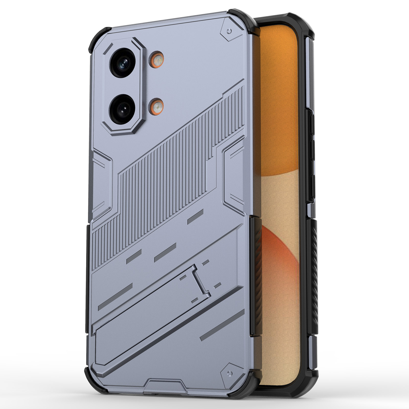 For Xiaomi Poco X8 Pro Max 5G  /  Redmi Turbo 5 Max 5G Case PC + TPU Shockproof Phone Cover with Kickstand - Grey