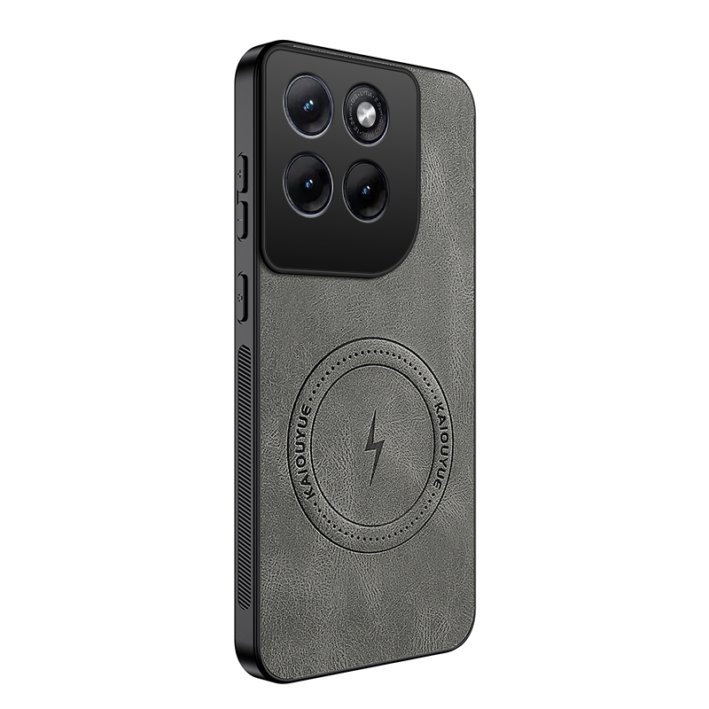 WANLONFENG For Motorola Moto X70 Air 5G / Motorola Edge 70 5G SD1 Series Magnetic Case Nappa Texture PC TPU Phone Cover - Grey