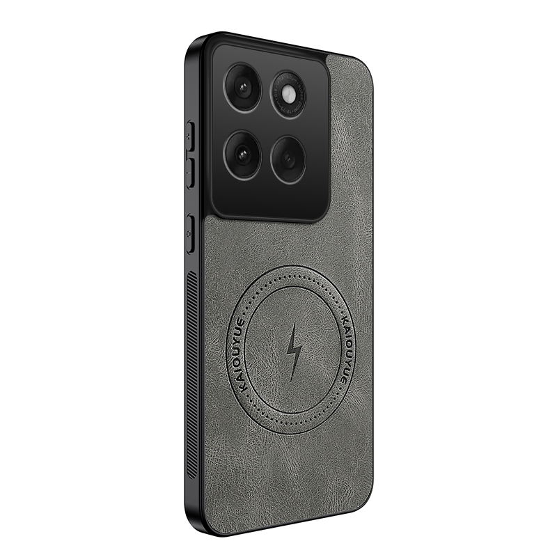 WANLONFENG For Motorola Edge 60 5G / Motorola Edge 60 Fusion 5G SD1 Series Magnetic Case Nappa Texture PC TPU Phone Cover - Grey