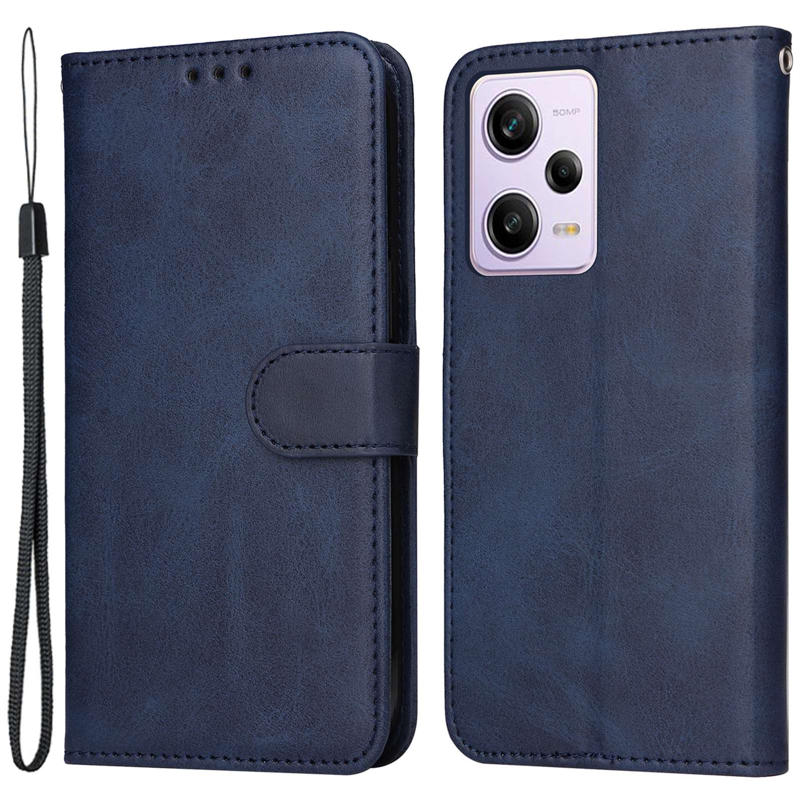 

Für Xiaomi Redmi Note 12 Pro 5g / Hinweis 12 Pro Speed ​​5g / Poco X5 Pro 5G Kalbtextur PU Leder Hülle Ballet Telefonschutzabdeckung Mit Riemen - Blau, Xiaomi Redmi Note 12 Pro 5G