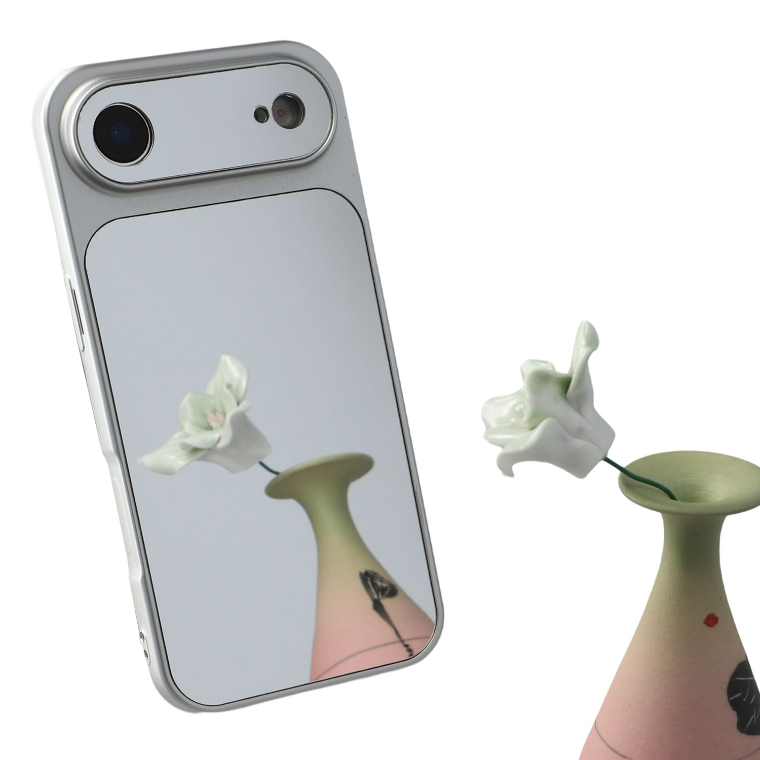 For iPhone Air Phone Case Mirror Electroplating TPU Cover - Silver