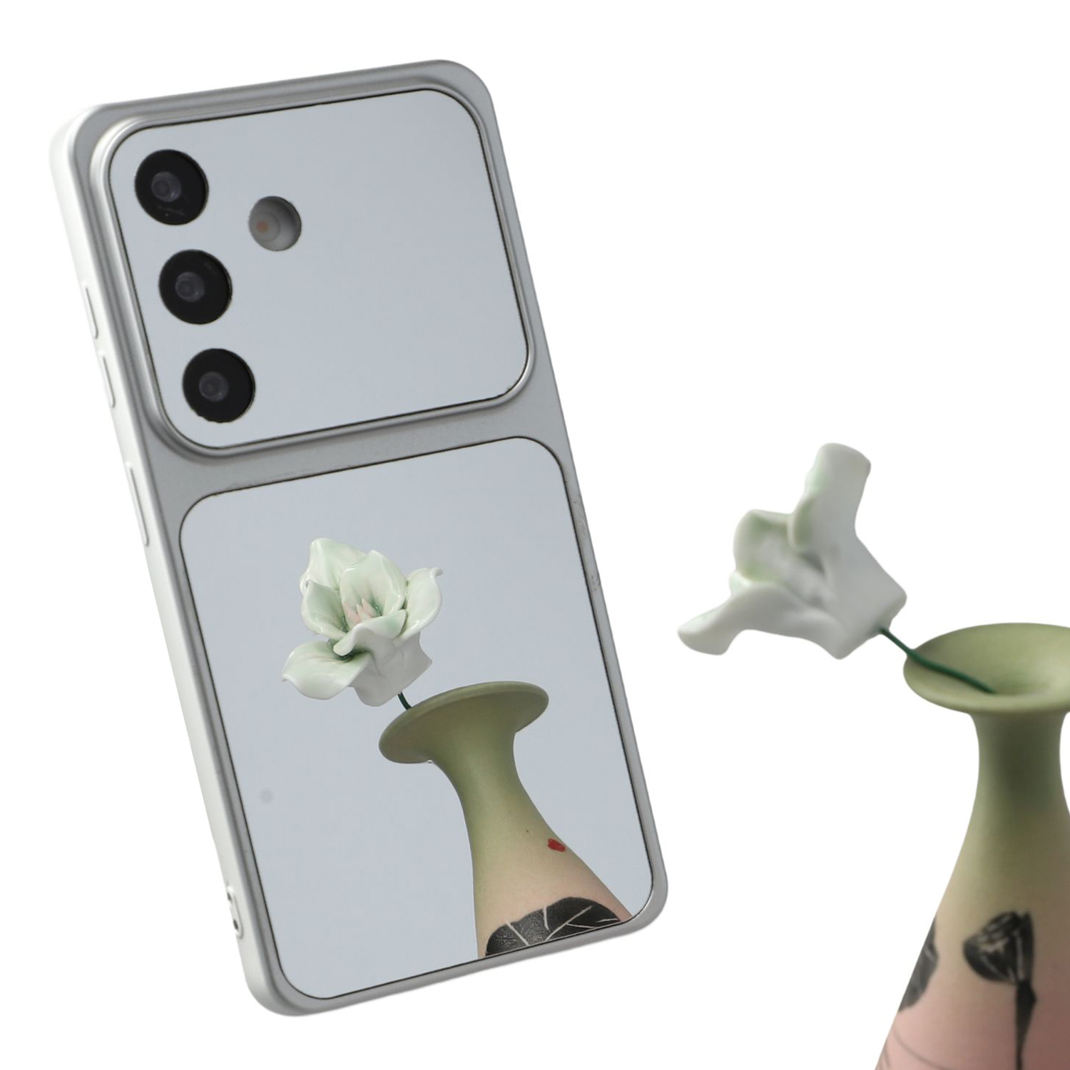 For Samsung Galaxy S25 Phone Case Mirror Electroplating TPU Cover - Silver