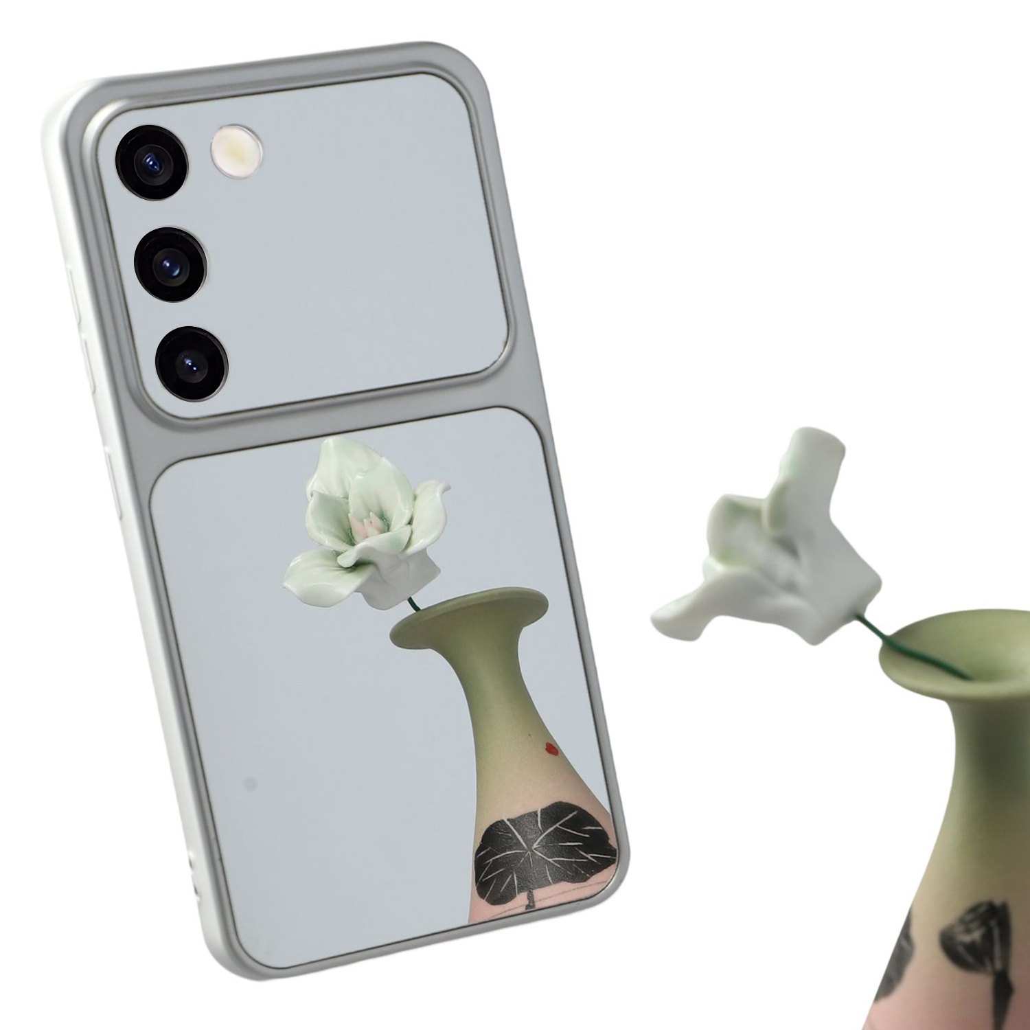 For Samsung Galaxy S23+ Phone Case Mirror Electroplating TPU Cover - Silver