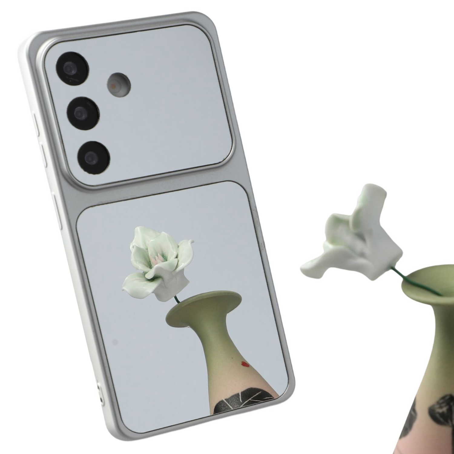 For Samsung Galaxy A26 5G Phone Case Mirror Electroplating TPU Cover - Silver