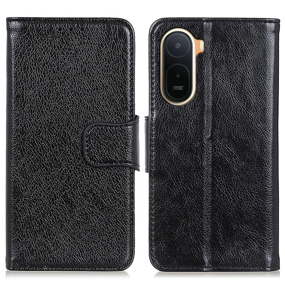 Case For Xiaomi Redmi A7 Pro 4G  /  Poco C85x 5G Nappa Texture Split Leather Wallet Phone Cover - Black