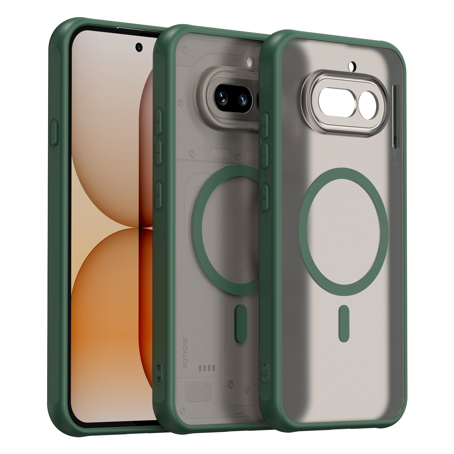 For Nothing Phone (4a) Magnetic Case Anti Drop PC + TPU Phone Cover - Green