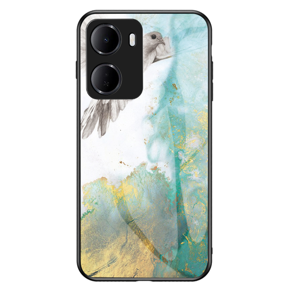 For Xiaomi Redmi 15a 5G Phone Case Marble Pattern Tempered Glass + PC + TPU Protective Phone Cover - Flying Pigeon Marble