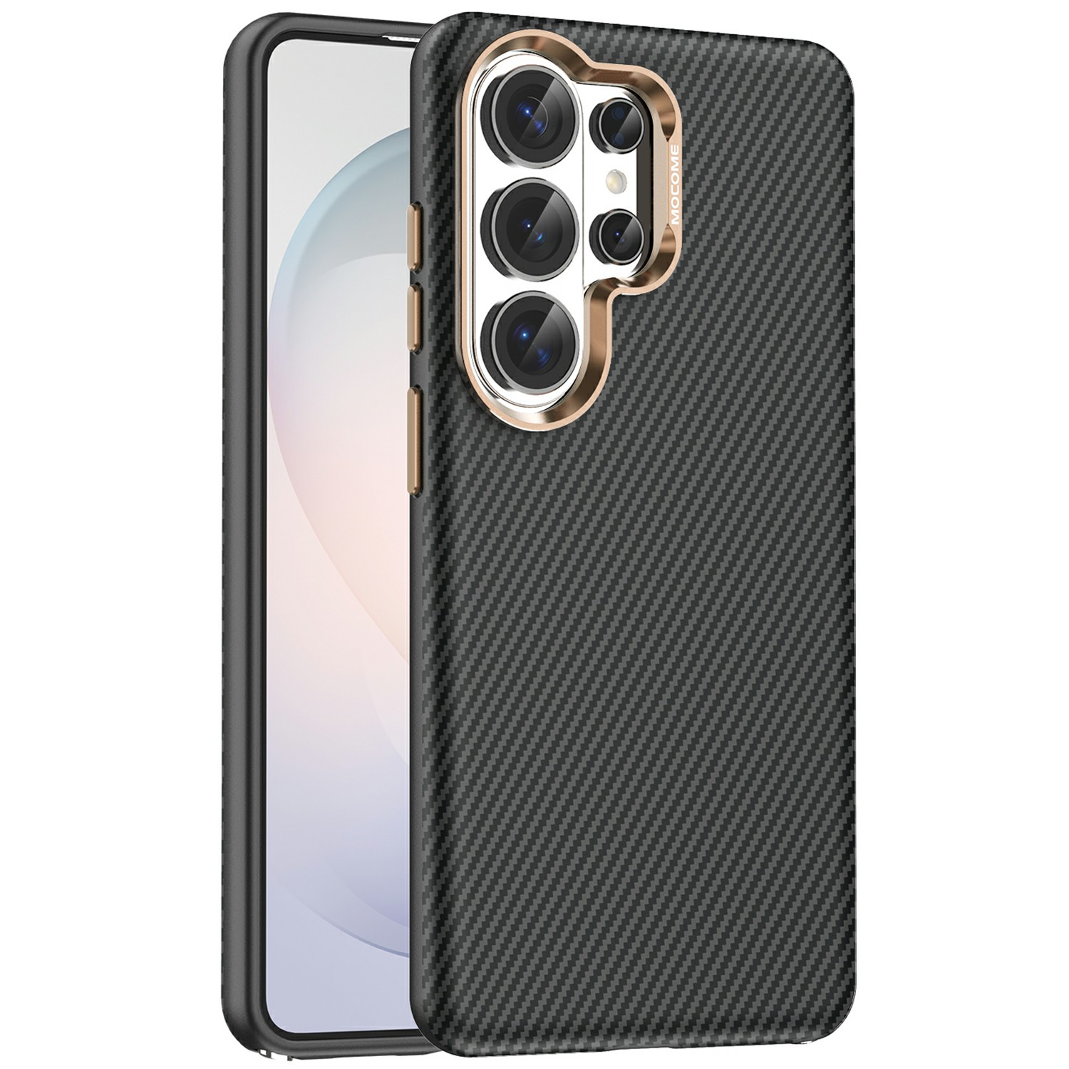 For Samsung Galaxy S26 Ultra Magnetic Case Carbon Fiber Texture Shockproof Leather TPU PC Protective Cover - Black