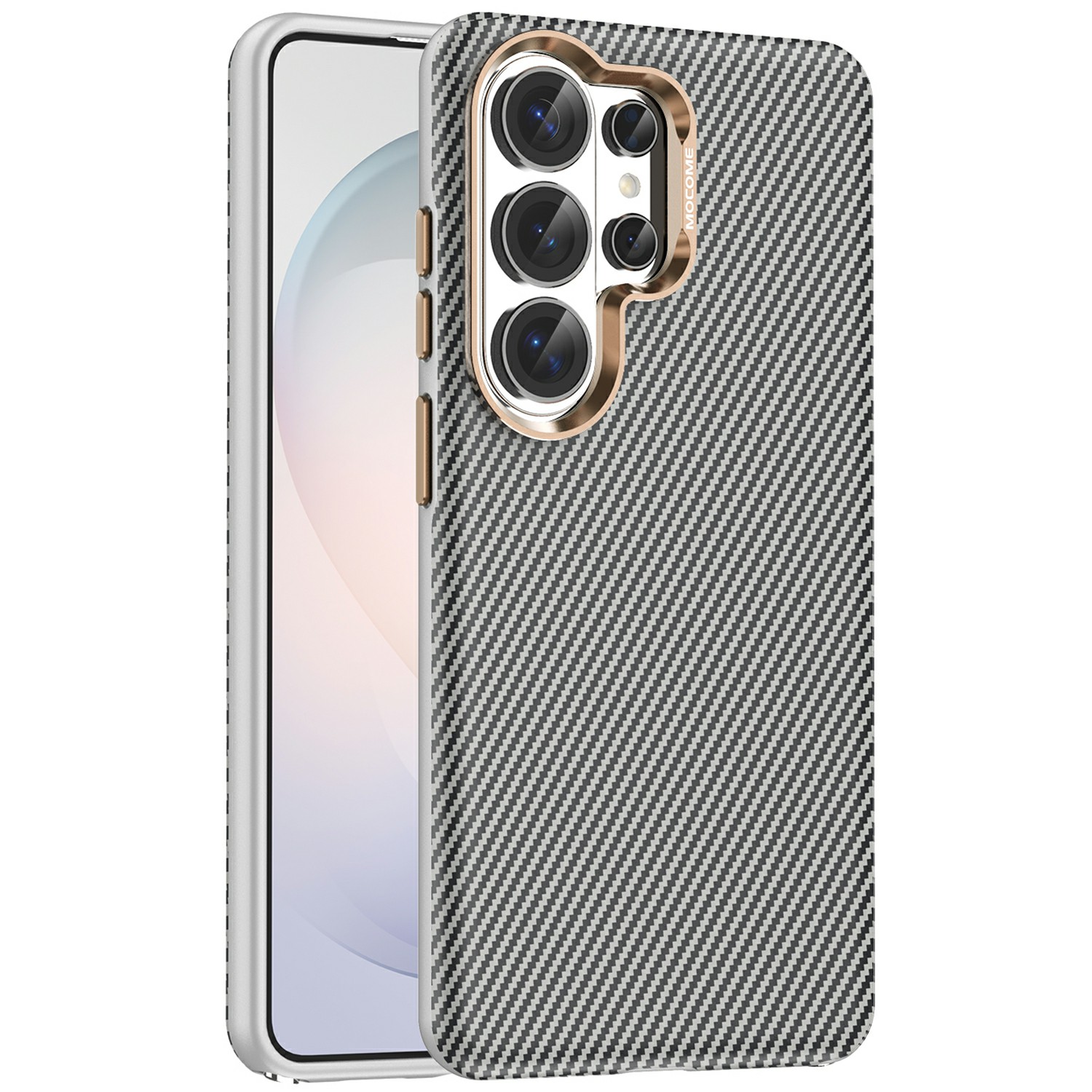 For Samsung Galaxy S26 Ultra Magnetic Case Carbon Fiber Texture Shockproof Leather TPU PC Protective Cover - Grey