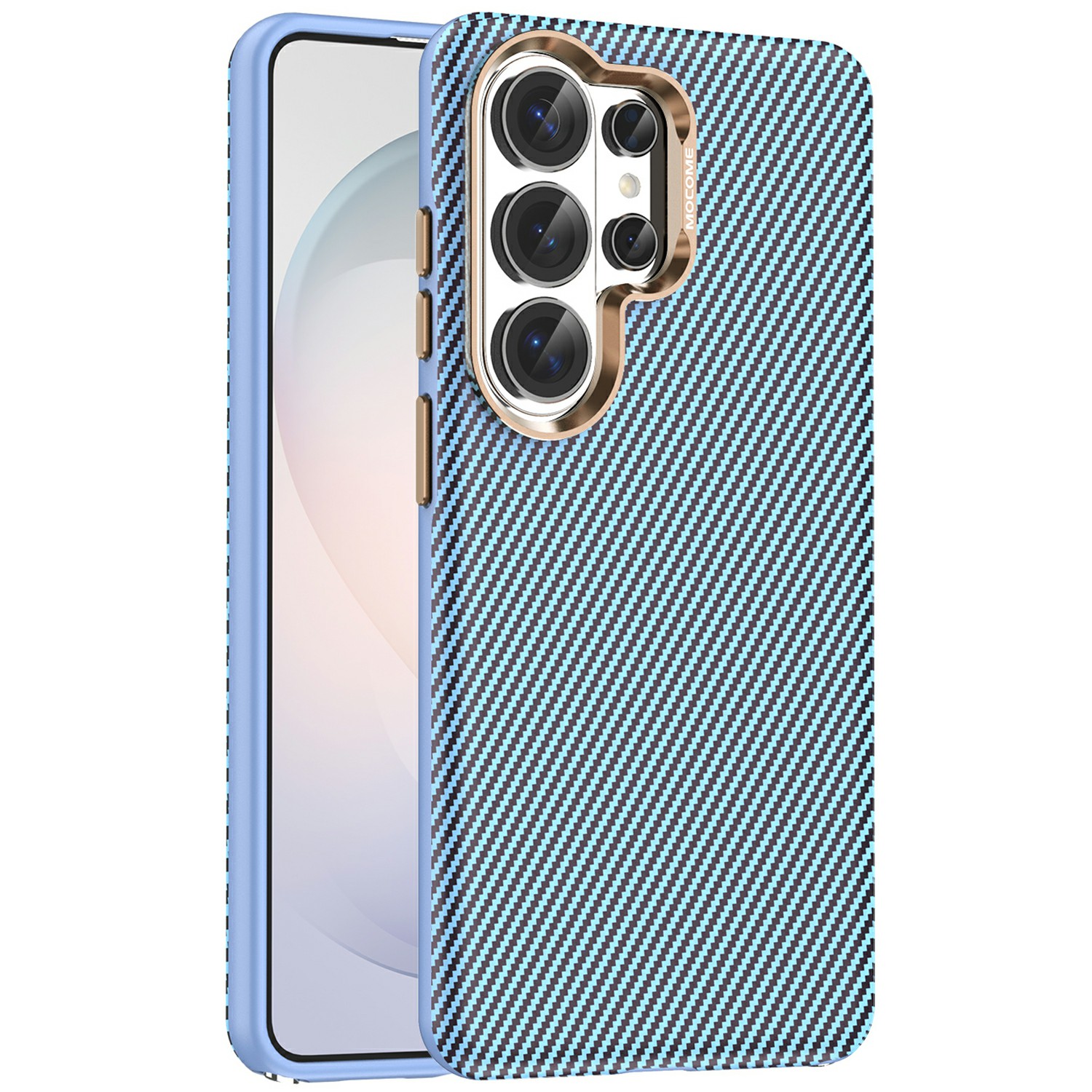 For Samsung Galaxy S26 Ultra Magnetic Case Carbon Fiber Texture Shockproof Leather TPU PC Protective Cover - Blue