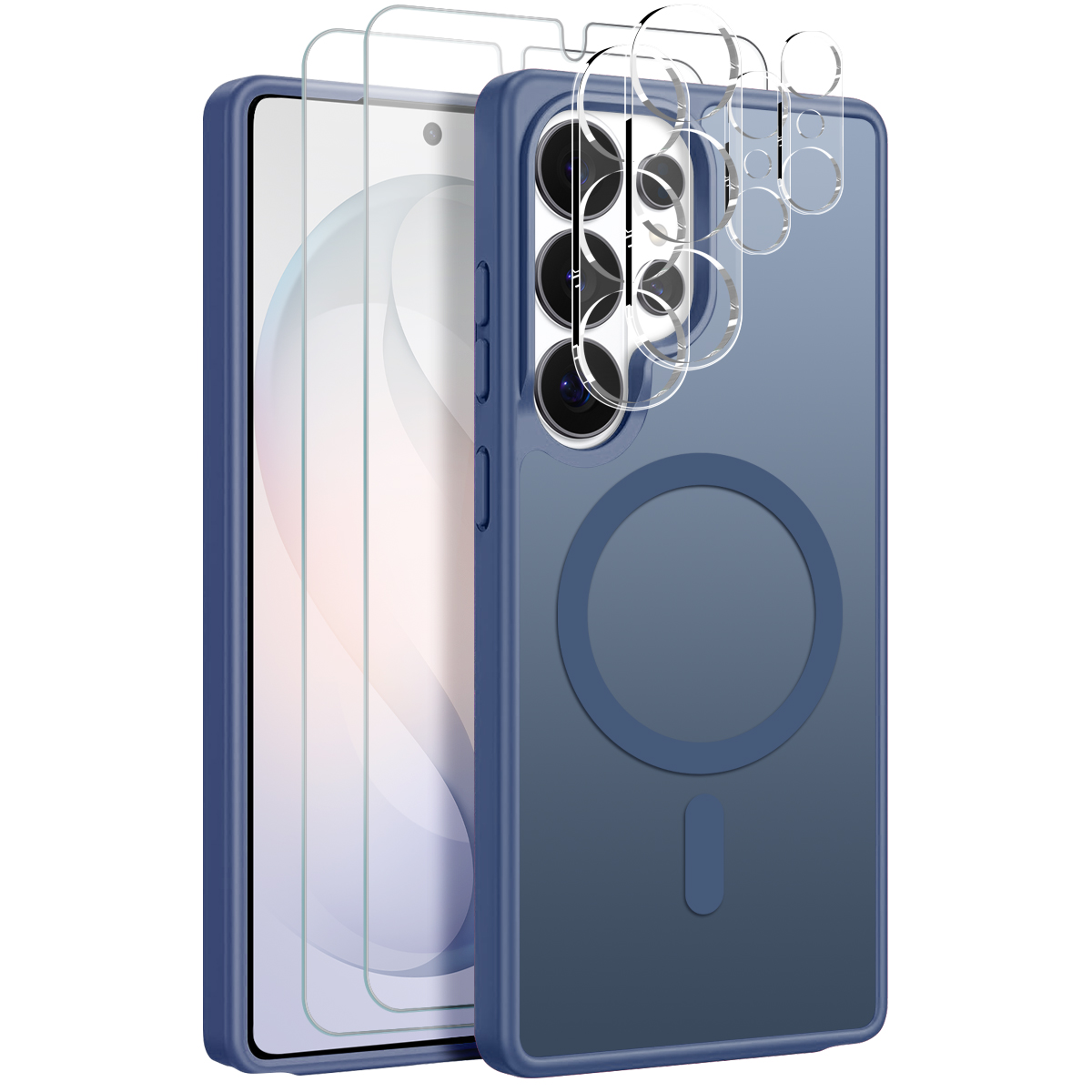 NORTHJO 5 in 1 Set for Samsung Galaxy S26 Ultra Magnetic Case Translucent Matte Shockproof Phone Cover with 2Pcs Front Screen Protector + 2Pcs Lens Fi