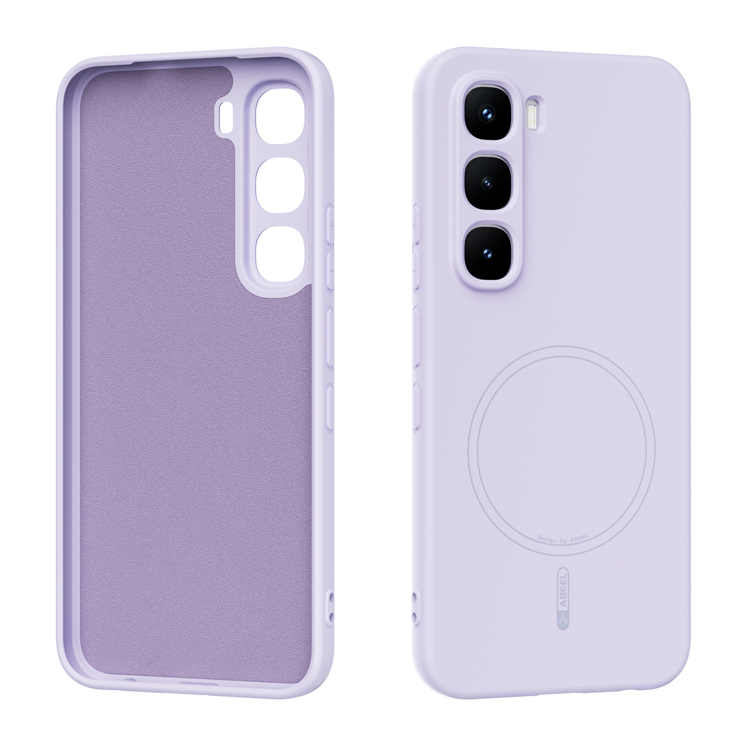 ABEEL For Infinix Hot 60 Pro 4G Magnetic Case Skin Touch Liquid Silicone Phone Back Cover - Purple