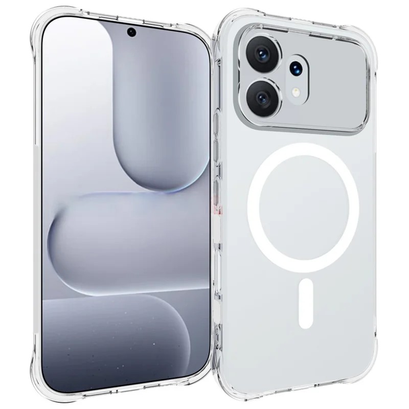 WANLONFENG for Honor 600 5G TM1 Series 2.0mm Magnetic Case Clear TPU Phone Back Cover - Transparent