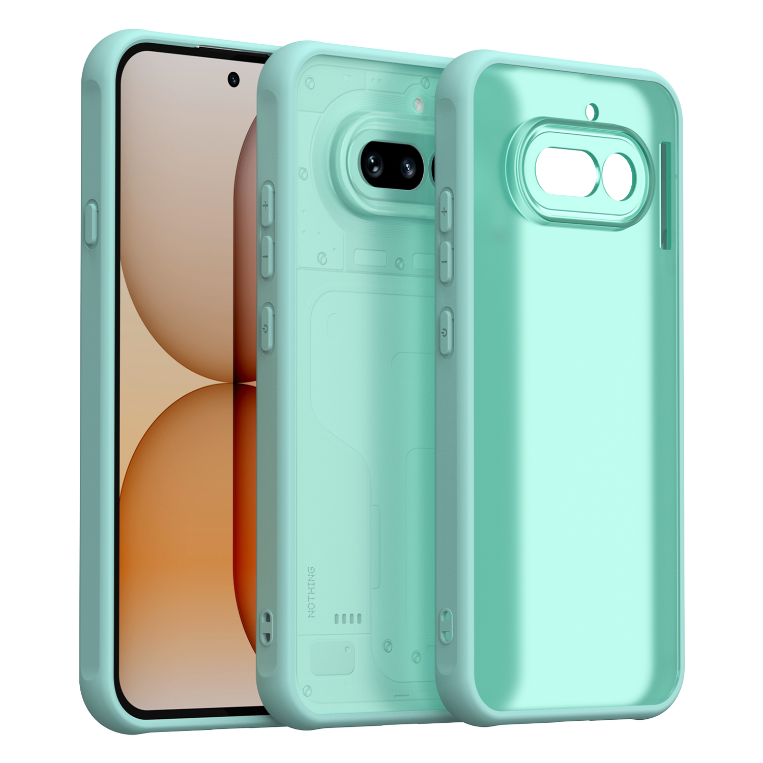 For Nothing Phone (4a) Case Drop Proof Airbags Frosted Translucent PC + TPU Phone Back Cover - Light Green