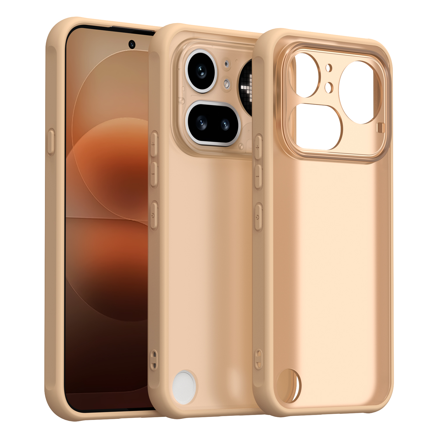 For Nothing Phone (4a) Pro Case Drop Proof Airbags Frosted Translucent PC + TPU Phone Back Cover - Orange