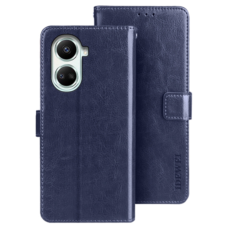 

Idewei Für Huawei Nova 10 se 4g Gut Geschützte PU Leder Flip Stand Wallet Cover Crazy Horse Texture Telefon Schutzhülle - Dunkelblau, Huawei nova 10 SE 4G