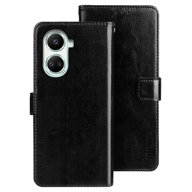 

Idewei Für Huawei Nova 10 se 4g Gut Geschützte PU Leder Flip Stand Wallet Cover Crazy Horse Texture Telefon Schutzhülle - Schwarz, Huawei nova 10 SE 4G