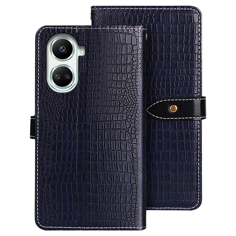 

Idewi Magnetic Protective Cover Für Huawei Nova 10 SE 4G, Krokodiltextur PU Leder Brieftasche Folio Flip Phone Hülle Mit Standfunktion - Blau, Huawei nova 10 SE 4G