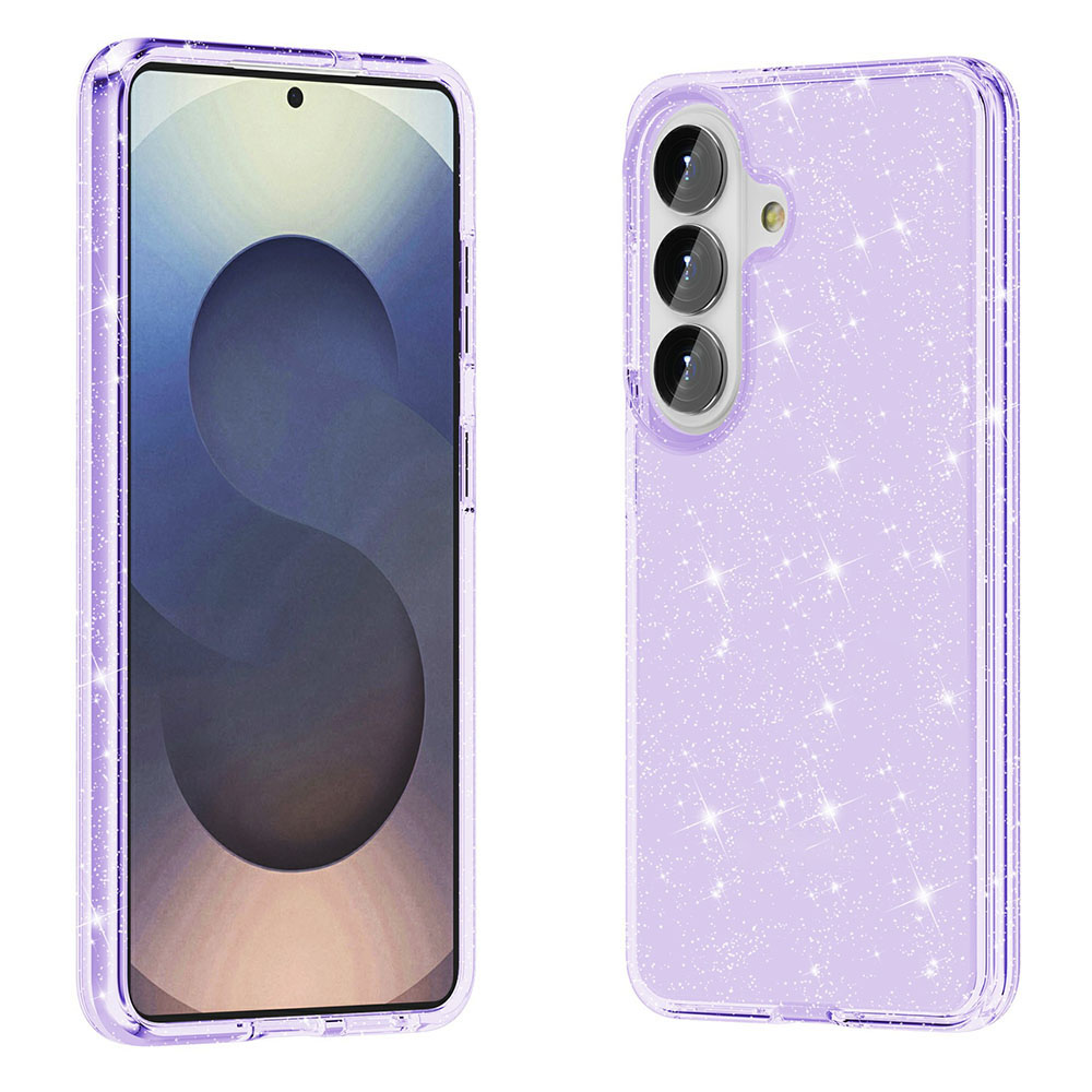 AMORUS For Samsung Galaxy S26+ Case Soft TPU Hard PC Back Shockproof Phone Cover - Glitter Purple